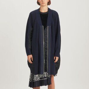 Sacai AW/17 Navy & Black Wool MA-1 Knit Cardigan